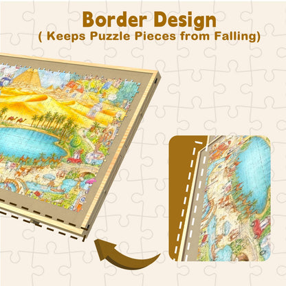1000 Piece Puzzle Board with Drawers and Cover, Adjustable Tilting Puzzle Board, Portable Wooden Jigsaw Puzzle Table for Adults as a Gift