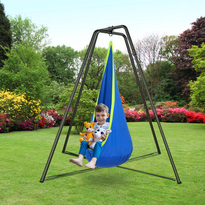 G TALECO GEAR Sensory Swing with Stand, Outdoor Indoor Kids Pod Chair Swing Set for Backyard, Metal Hammock Chair Stand, 350LB