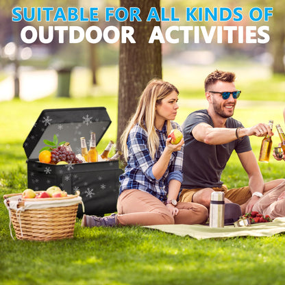 Cooler with Wheels and Handle, Portable Rolling Cooler, Ice Chest Cooler, 50 Can Large Cooler Bag for Beach, Outdoor Camping, Picnic, Patio Travel