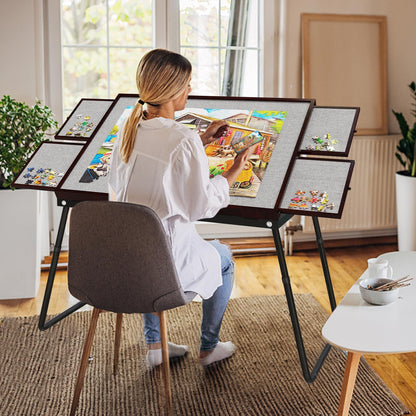 G TALECO GEAR 1500 Pieces Puzzle Table with Drawers, Jigsaw Puzzle Board with Cover, Height Adjustable Puzzle Table for Adults, 35"x26"