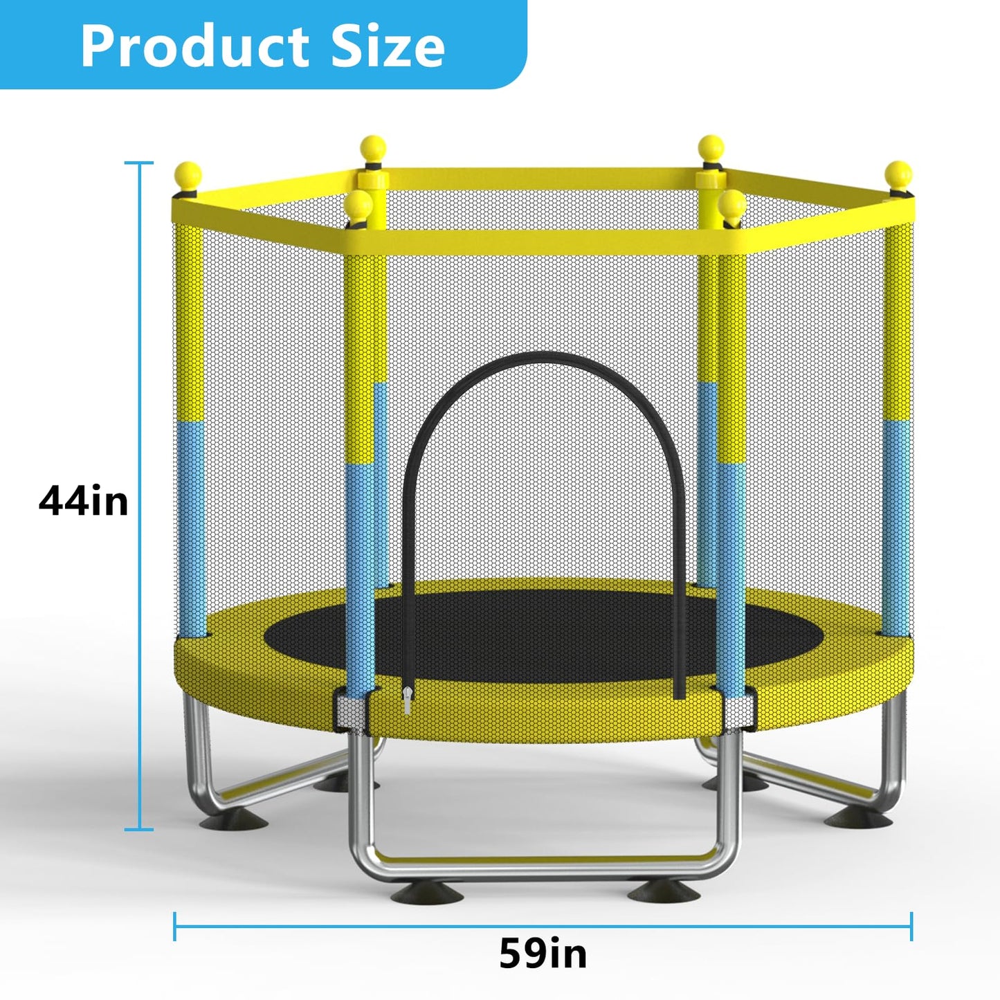 G TALECO GEAR 60" Mini Trampoline for Kids, Outdoor Indoor Toddler Trampoline with Enclosure Net, Gifts for Boys and Girls, Age 2-8, 440lbs