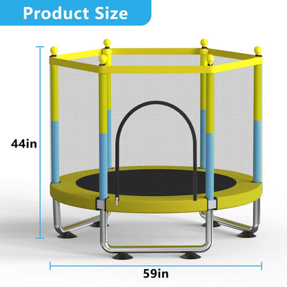 G TALECO GEAR 60" Mini Trampoline for Kids, Outdoor Indoor Toddler Trampoline with Enclosure Net, Gifts for Boys and Girls, Age 2-8, 440lbs