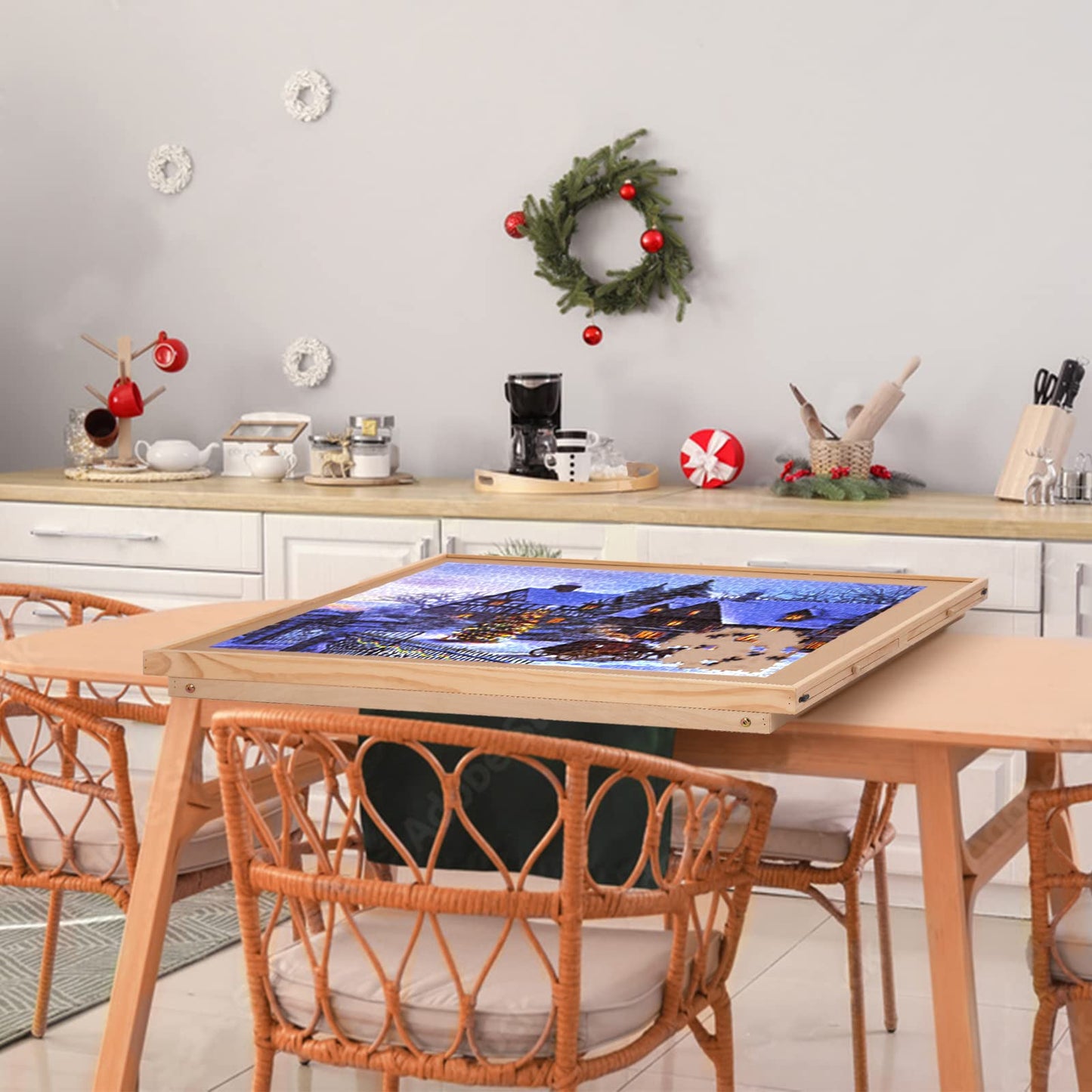 G TALECO GEAR Jigsaw Puzzle Table with Drawers, Legs and Cover, Wooden Puzzle Board for Adults 2000 Pieces, Puzzles Accessories, 41.3 "x 29.5"